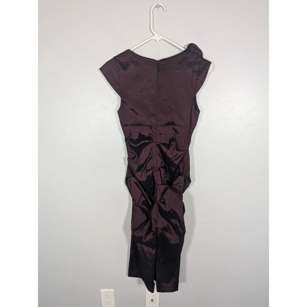 Xscape Dress 4‎ Rouched Maroon Cocktail Formal Vamp Rosette